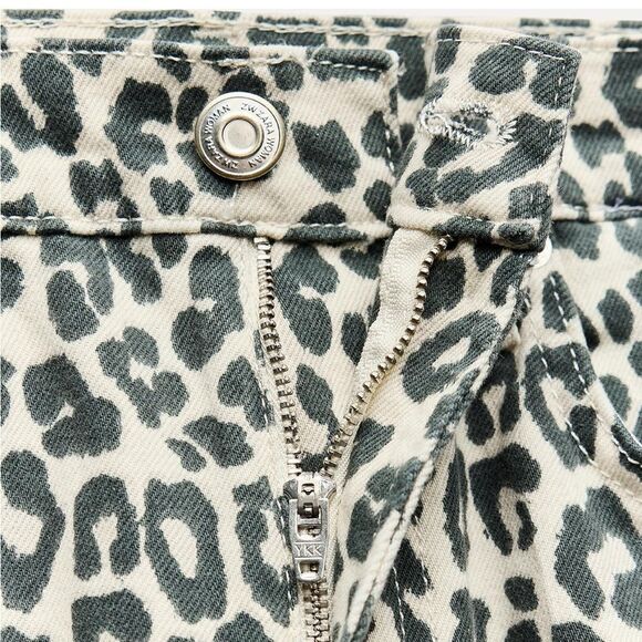 Zara Animal Print High Waist Crop Bootcut Jeans size 4 - Picture 6 of 9